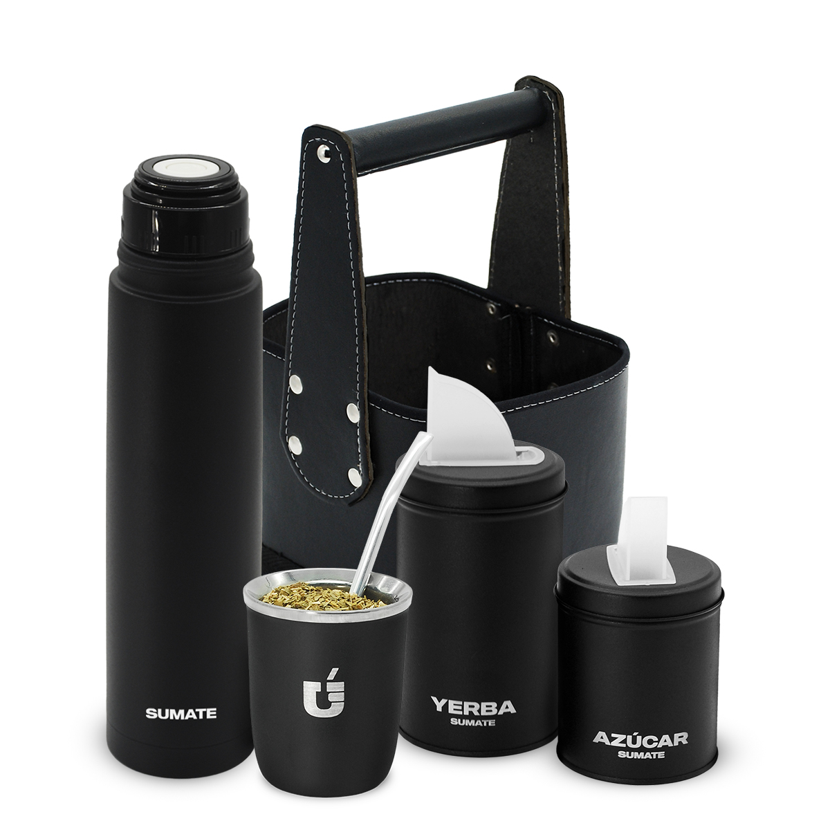 Termo Media Manija, Mate Viajero y Canasta Rigida