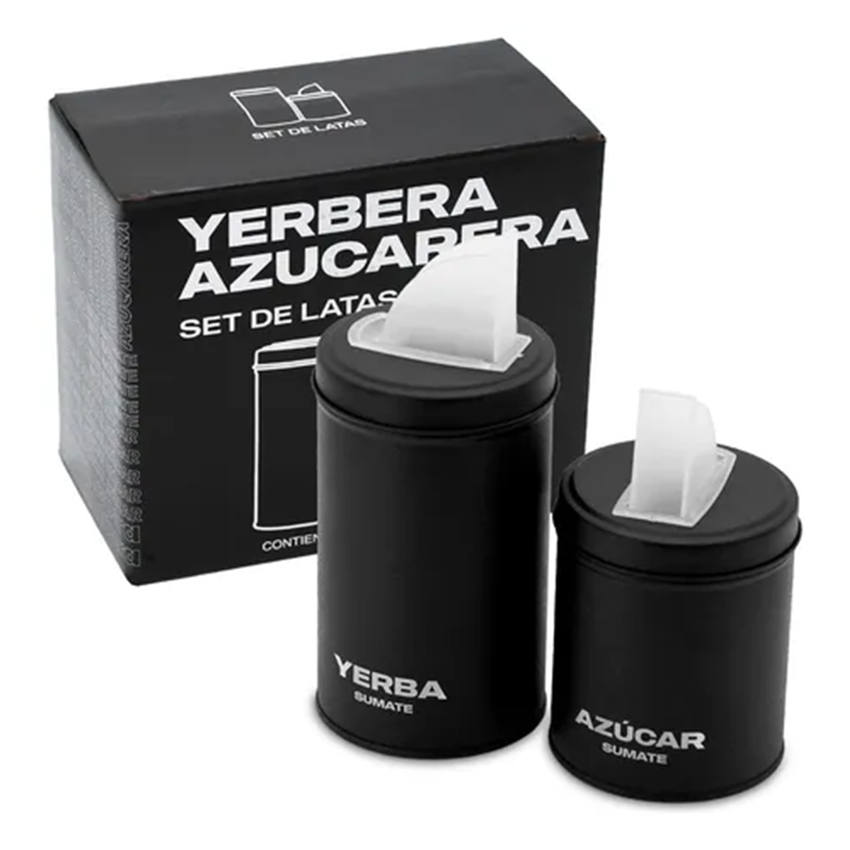 Set Matero Yerbera Azucarera Latas Sumate Pico Vertedor